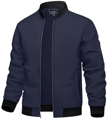 TACVASEN Jacken TACVASEN Herren Bomberjacke Leichte Übergangsjacke Fliegerjacken Frühling Herbst Blouson mit Taschen