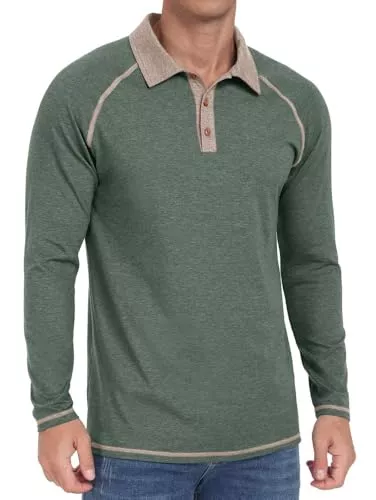 Sailwind Langarmshirts Sailwind Herren Poloshirt Langarm Baumwolle 3 Tasten Klassisch Golf T-Shirts Leichtes Männer Langarmshirt Lässige Raglan-Ärmel Golf-Shirts