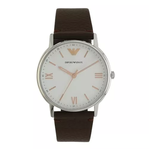 Emporio Armani Uhren Emporio Armani Herrenuhr mit drei Zeigern aus Edelstahl, 41 mm Gehäusegröße