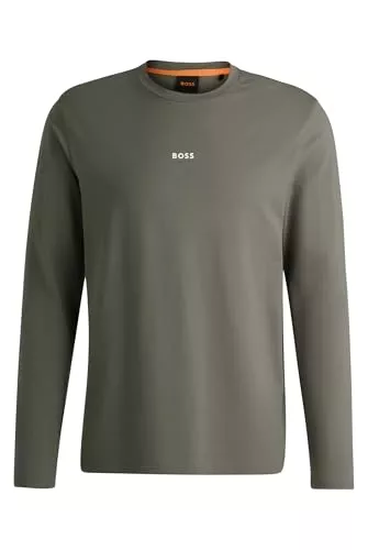 BOSS Langarmshirts BOSS Herren TChark Longsleeve aus Stretch-Baumwolle mit Logo-Print