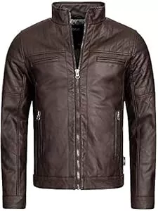 Indicode Jacken Indicode Herren Brook Jacke aus Leder-Imitat | Kunstleder Motorradjacke für Männer