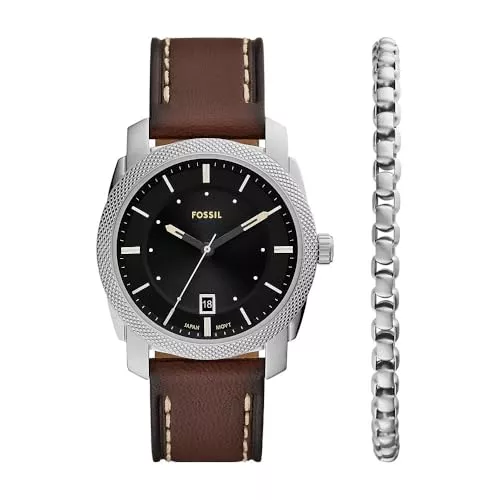 Fossil Uhren Fossil Machine Uhr für Herren, Chronographenwerk mit Edelstahl- oder Lederarmband