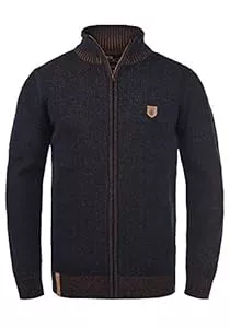 Indicode Strickjacken Indicode IDAndy Herren Strickjacke Cardigan Grobstrick Pullover mit Stehkragen Reißverschluss Baumwollmischung Regular fit
