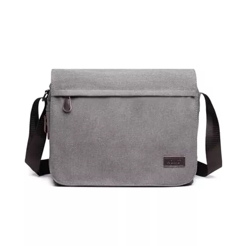 KONO Taschen & Rucksäcke KONO Messenger Bag Canvas Laptop Umhängetasche für 13 Zoll Wasserdichte Schultasche, Geschenke für Männer Frauen