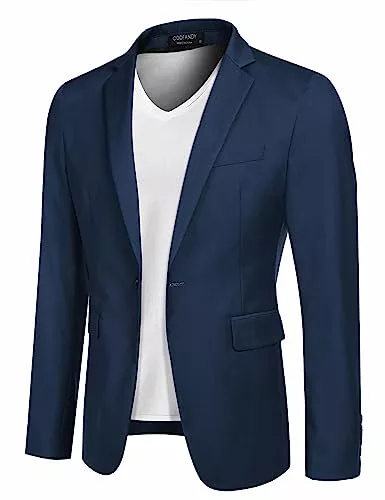 COOFANDY Blazer COOFANDY Herren Sportlich Freizeit Blazer Business Sakko Anzugjacke 1 Knöpfe Einfarbig Regular Fit