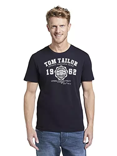 TOM TAILOR T-Shirts TOM TAILOR Herren T-Shirt mit Logo-Print