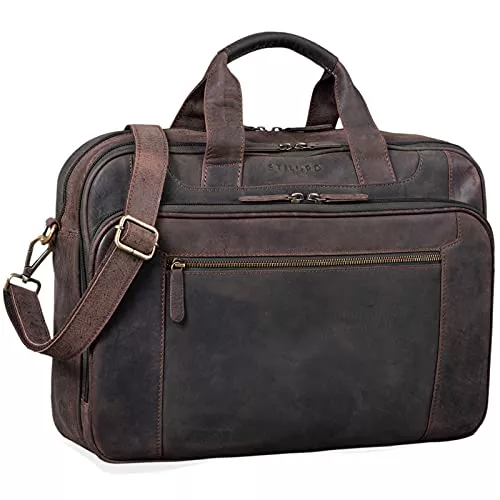 STILORD Taschen & Rucksäcke STILORD 'Nelson' Businesstasche Herren Leder 15,6 Zoll Laptoptasche Groß Aktentasche Umhängetasche aus Vintage Rindsleder