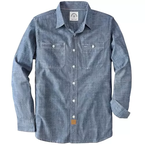 Dubinik Hemden Dubinik® Für Herren Hemd Herren Langarm Chambray Hemd Baumwollhemd Herren Mit Tasche Freizeithemden Für Herren Regular Fit