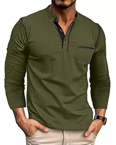 Ophestin Langarmshirts Ophestin Herren Henley Shirt Langarm T Shirt Casual Mode Shirt Knöpfe Tee Top