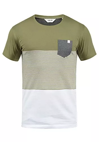 Solid T-Shirts Solid SDMalte Herren T-Shirt Kurzarm Shirt mit Streifen Rundhals-Ausschnitt Baumwollmischung Regular fit