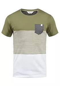 Solid T-Shirts Solid SDMalte Herren T-Shirt Kurzarm Shirt mit Streifen Rundhals-Ausschnitt Baumwollmischung Regular fit