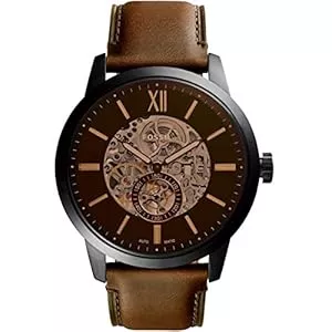 Fossil Uhren Fossil Townsman Uhr für Herren, Automatikuhrwerk mit Edelstahl- oder Lederarmband