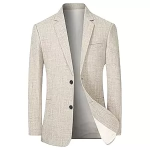 Generisch Blazer Anzüge & Sakkos Für Herren, Leinen Stretch Große Größen Hochzeit Blazer Anzugjacken Business Modern Sommer Dünn Jackett Sakko Sportlich Regular Fit 4XL Leicht Anzug Herrenanzüge