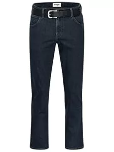 Wrangler Jeans Wrangler Texas Herrenjeans mit Stretchanteil Glaston Blue Nights Stonewash Darkstone Blue Black Overdye Authentic Straight mit Gürtel