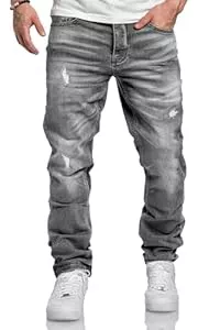 REPUBLIX Jeans REPUBLIX Herren Jeans Regular Straight Fit Denim Hose Destroyed R7998