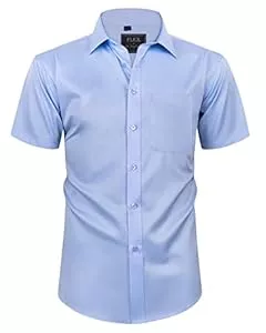 siliteelon Hemden siliteelon Herren Kurzarm Hemden Casual Regular Fit Bügelfrei Business Hemd Faltenfrei Formales Hemd mit Tasche