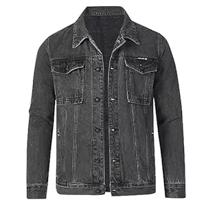 SHE.White Jacken SHE.White Herren Jeansjacke,Herren Classic Button Down Übergangsjacke Mit Brusttasche Leicht Westernjacke Slim Fit Jeansmantel Oversized Austauschjacke Herrenjacke Oberbekleidung Herbst Jacke Mantel