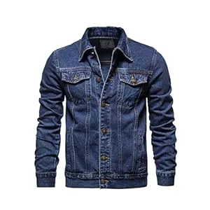 ZF YLYH Jacken ZF YLYH Herren Jeansjacke Jacken Gewaschener Denim Übergangsjacke Frühlings Herbst Jacke Mantel Vintage Herrenjacke Klassische Denim Cargo Coat Slim Fit Jacket Übergangs