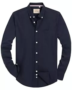 J.VER Hemden J.VER Oxford Herren Hemd Bügelfrei Regular Fit Hemd Langarm Casual Hemd aus Oxford Button Down Hemd Faltenfrei Freizeithemd mit Tasche