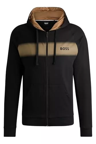 BOSS Kapuzenpullover BOSS Herren Authentic Jacket H Hoodie aus Baumwoll-Terry mit Reißverschluss und Dégradé-Streifen