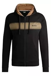 BOSS Kapuzenpullover BOSS Herren Authentic Jacket H Hoodie aus Baumwoll-Terry mit Reißverschluss und Dégradé-Streifen