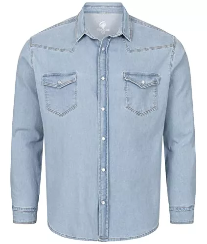 Rock Creek Hemden Rock Creek Herren Jeanshemd Denim Blau Herrenhemd Regular Fit Langarm S-XXL