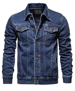 Btmpmcs Jacken Btmpmcs Herren Classics Jeansjacke Vintage Denim Trucker Jacket Gewaschener Cowboy Übergangsjacke Baumwolle Denim Jacke für Frühling und Herbst Western Motorrad Biker Jeans Mantel Outerwear