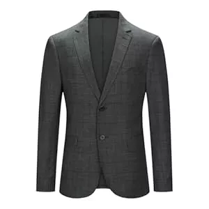 YOUTHUP Blazer YOUTHUP Sakko Herren Kariert Sportlich Herrensakko Regular Fit Business Anzugjacke 2 Knöpfe Blazer