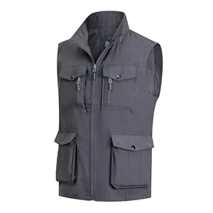 MeiLayM Westen MeiLayM Herren Outdoor Weste mit Vielen Taschen Schnelltrocknende Freizeitweste Leicht Anglerweste Sommer Atmungsaktiv Ärmellose Jacke Sport Multifunktionsweste Camping Fotografie Weste