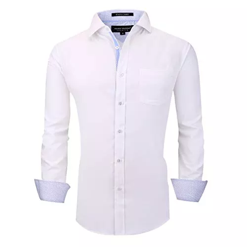 Alex Vando Hemden Alex Vando Herren Hemd Knitterfrei Normale Passform Stretch Viskose, Bambus Button-Down-Shirt