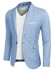 COOFANDY Blazer COOFANDY Herren Freizeit Sakko Sportlich Regular Fit Blazer Business Anzugjacke EIN Knopf
