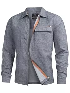 Indicode Jacken Indicode Herren INEuron Langarm-Hemd mit Zwei Brust-Taschen und Reißverschluss | Herrenjacke Männer