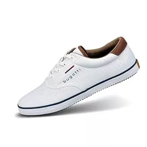 bugatti Schnürhalbschuhe bugatti Herren Canvas Baumwolle, Low-top-leinenschuh mit Flexibler Sohle Sneaker