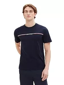 TOM TAILOR T-Shirts TOM TAILOR Herren T-Shirt mit Streifen-Print & Logo