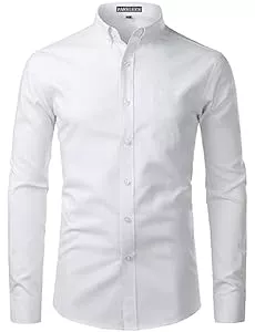 PARKLEES Hemden PARKLEES Herren Slim Fit Langarm Oxford Button Down Business Hemd Freizeithemd