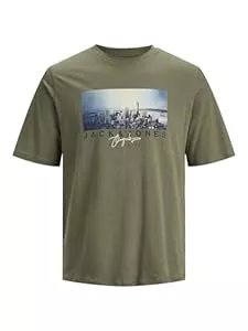 JACK & JONES T-Shirts JACK & JONES Male T-Shirt Fotodruck Rundhals T-Shirt