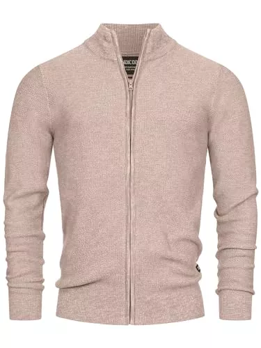 Indicode Jacken Indicode Herren INWestmoon Strickjacke mit Stehkragen | Fein-Strick Cardigan aus 100% Baumwolle