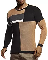 LEIF NELSON Pullover & Strickmode Leif Nelson Herren Strickpullover Pullover mit Rundkragen Feinstrickpullover Männer Pulli für Winter Rundhals-Ausschnitt Slim Fit Longsleeve Langarm Crew Neck LN2030
