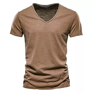 Generisch T-Shirts Herren T-Shirt Kurzarm Shirt mit V-Ausschnitt 100% Baumwolle Regular fit,Herren T-Shirt Basic T-Shirt mit V-Ausschnitt Oversized Tshirt Herren Herren T-Shirt V Ausschnitt Shirt V Ausschnitt Herren