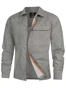 Indicode Jacken Indicode Herren INEuron Langarm-Hemd mit Zwei Brust-Taschen und Reißverschluss | Herrenjacke Männer