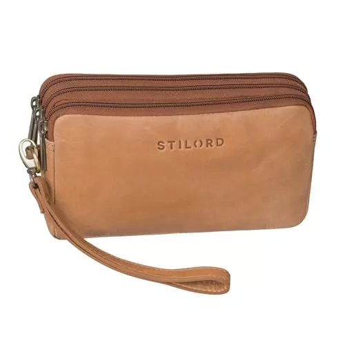 STILORD Taschen & Rucksäcke STILORD 'Kenneth' Handgelenktasche Herren Echtleder mit Handgelenk-Schlaufe ideal als Männerhandtasche Reiseorganizer Unterarmtasche und Kuturbeutel - Handtasche Männer Leder