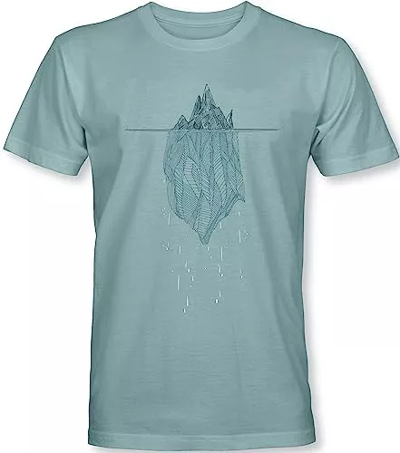 minifan T-Shirts Berg T-Shirt Herren : Mond-Berge - Kletter T-Shirt Männer - Geschenk für Wanderer - Bergsteiger Outdoor Ausrüstung