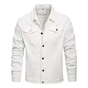 QIMYUM Jacken QIMYUM Jeansjacke für Herren, schmale Jeansjacke im Used-Look