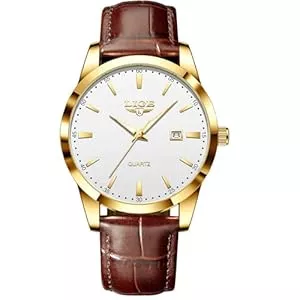 LIGE Uhren LIGE Herren Uhren Wasserdicht Quarz Armbanduhren Für Herren Männer Uhr Mit Datum Lederarmband Retro Business Men's Watches