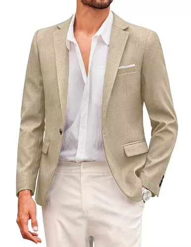 COOFANDY Blazer COOFANDY Herren Sakko Sportlich Modern Freizeit Blazer Jackett 1 Knopf Business Anzugjacke Regular Fit