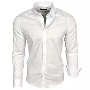 Baxboy Hemden Baxboy Herren-Hemd Langarm/Business Freizeit Hochzeit/Bügelleicht/Slim-Fit/Anzug Kentkragen Hemd B-500