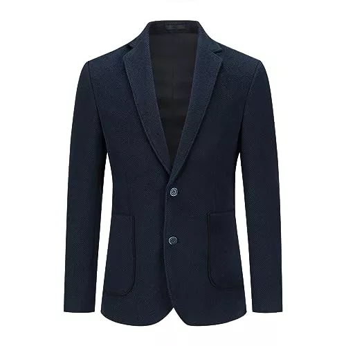 Allthemen Blazer Allthemen Herren Sakko Wolle Tweed Klassisch Blazer 2 Knöpfe Gefütterter Winterjacke mit Streifen Übergangsjacke für Winter