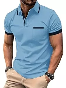 LLdress Poloshirts LLdress Herren Kurzarm Poloshirt Atmungsaktiv Schnelltrocknend Tshirt Freizeit Sport Sommer Poloshirts Männer Knopfleiste Polohemd