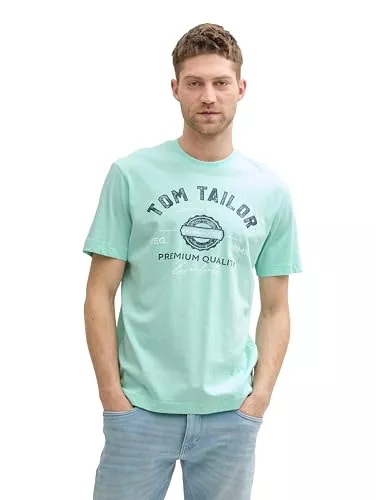 TOM TAILOR T-Shirts TOM TAILOR Herren T-Shirt mit Logo-Print aus Baumwolle