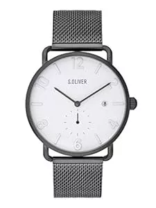 s.Oliver Uhren s.Oliver Herren Analog Quarz Uhr mit massives Edelstahl Armband SO-3717-MQ